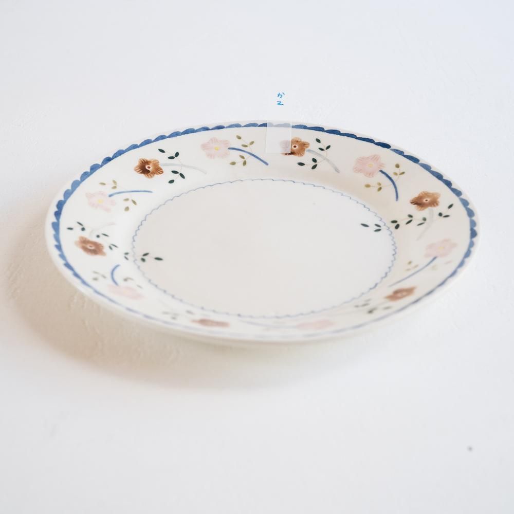 (2022年1月)   川原れもん  Plate L Flower 青  (か2)