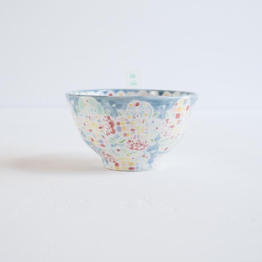 (2022年1月)   三浦愛子  花模様ご飯茶碗  (み26)
