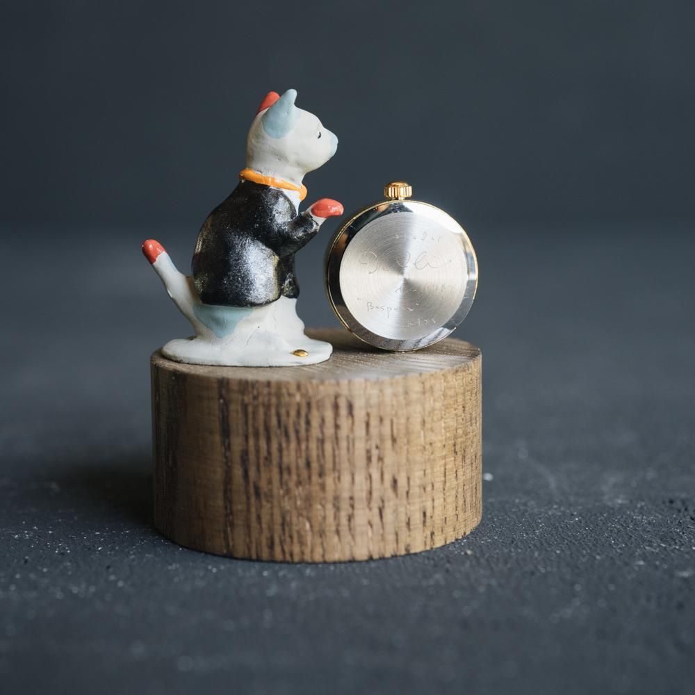 (予約受付) atelier coin ネコの置時計 （Chloe赤耳）9<img class='new_mark_img2' src='https://img.shop-pro.jp/img/new/icons52.gif' style='border:none;display:inline;margin:0px;padding:0px;width:auto;' />