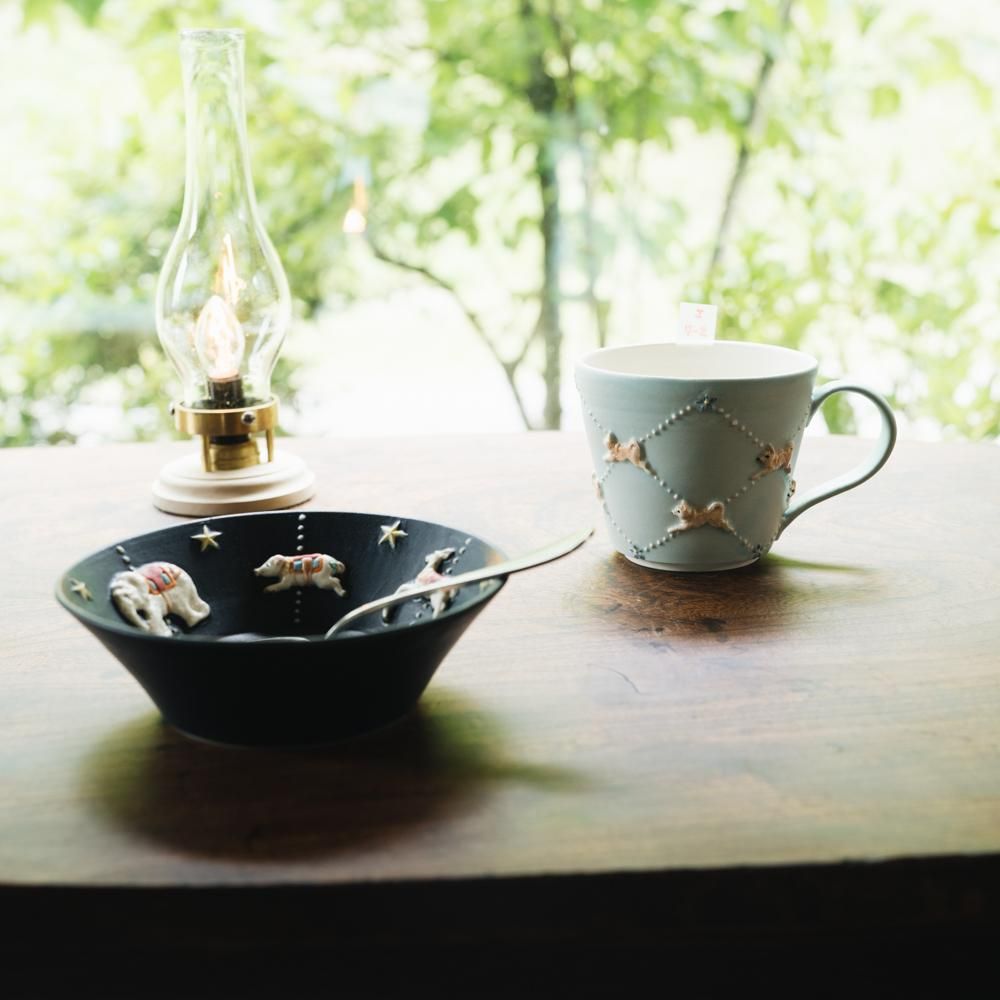 数量制限あり (2022年5月) 佐々木忍 マグS 小花と犬 水色 さ7-2 - 作家