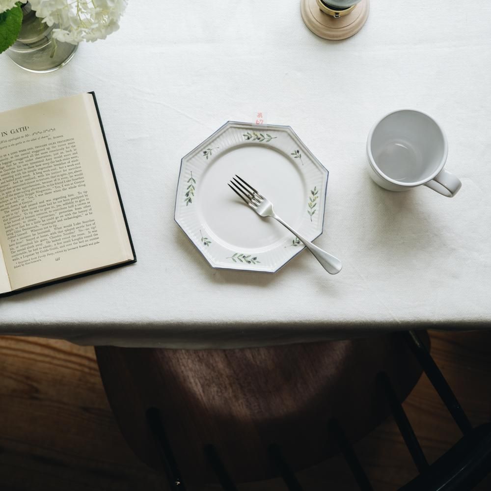 阿部慎太朗　八角モールレリーフ皿5寸　オリーブ 作家さんの器と暮らしにまつわる道具のお店｜イロドリ