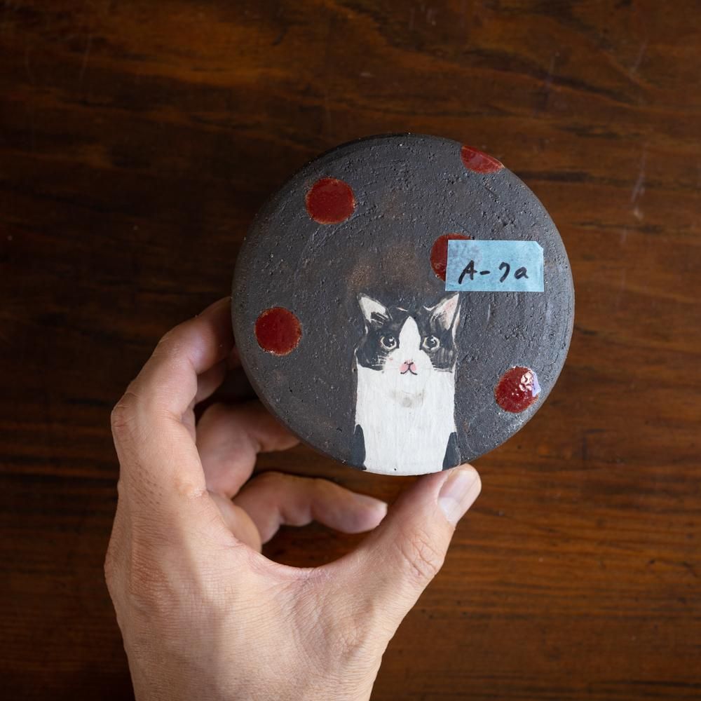 (2022年12月)  acnepotterystudio  動物の絵の塩壺　　A7a