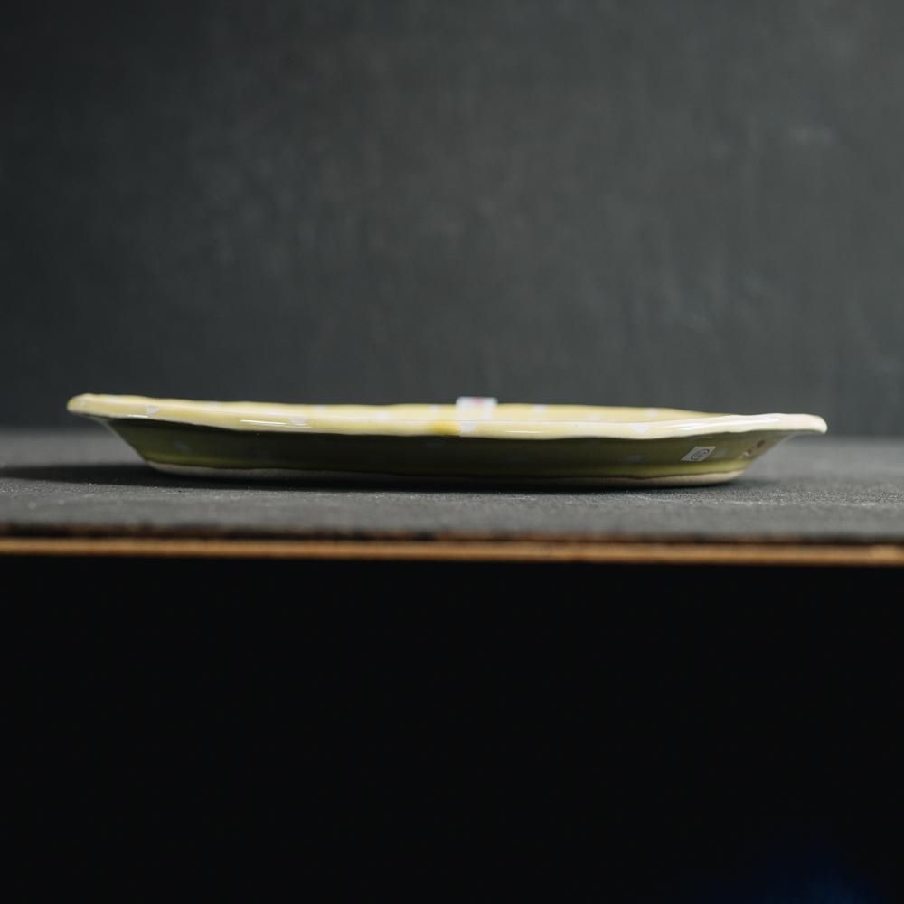 (2023年1月web展)   三浦愛子   水玉楕円皿（黄）　み10