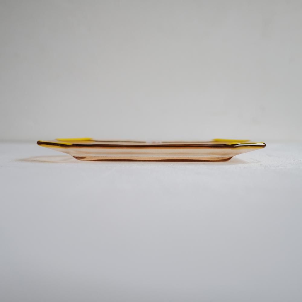 (2023年1月web展)天気雨 隅切り長方形皿 虹 ポイント　11-3