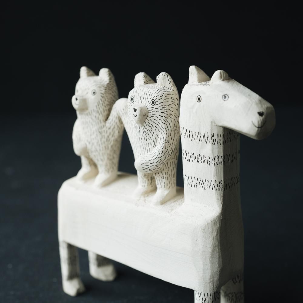 (2023年3月WEB展)   タカハシヒデキ　木の動物　（た3-1）