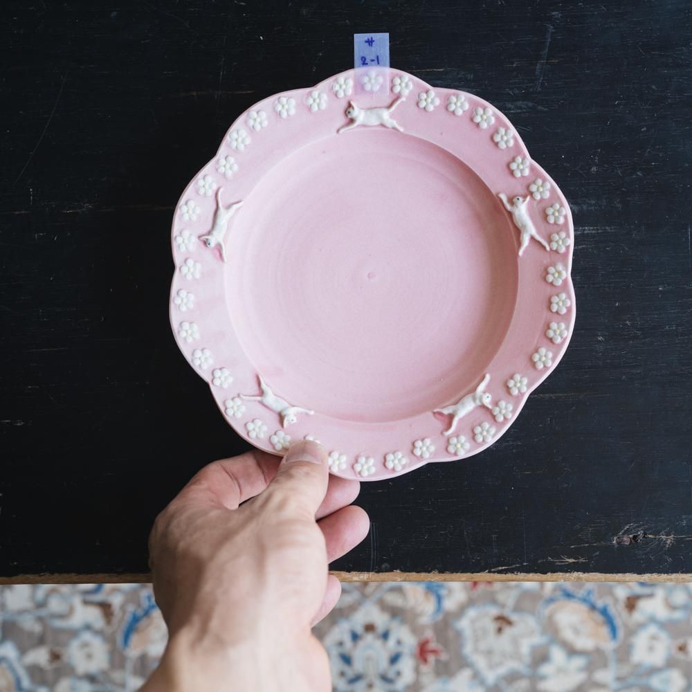 佐々木忍　猫と花　お皿 佐々木忍 猫と花 お皿 佐々木忍 猫と花 お皿