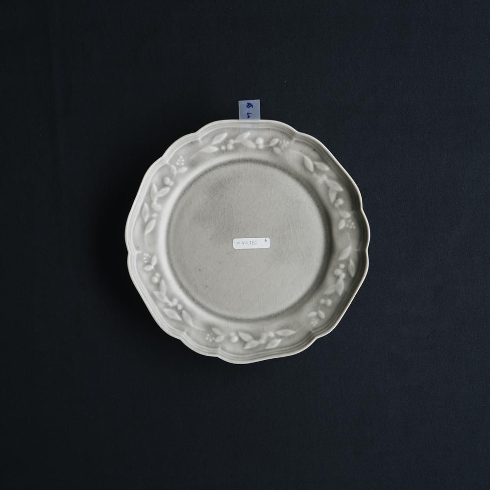 阿部慎太朗　ほぼ未使用！オリーブプレート6寸 阿部慎太朗 レリーフ皿 オリーブ 6寸