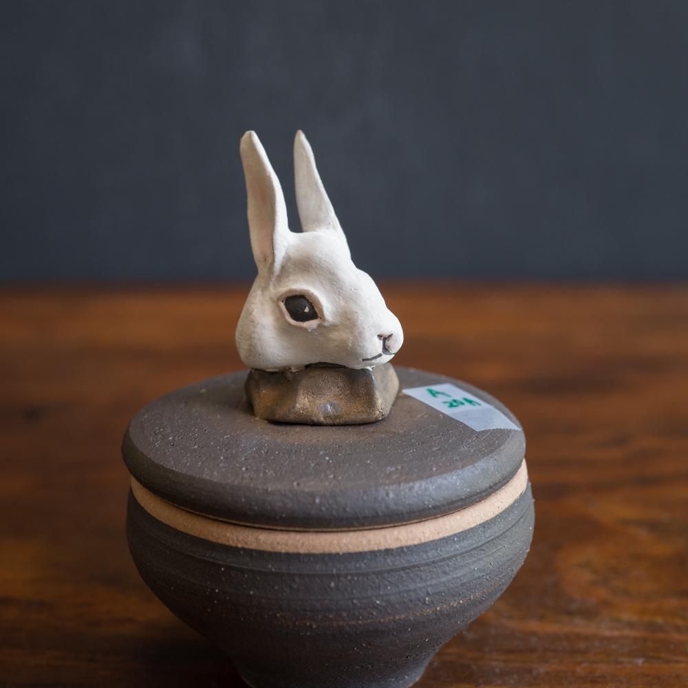 (2023年7月)  acnepotterystudio 動物の塩壺（うさぎ）  　A20A