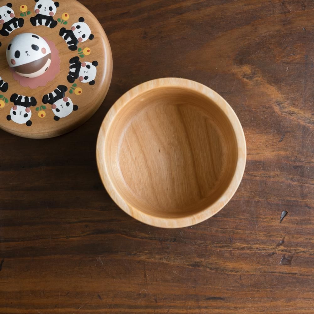 ※数量制限あり（2023年8月イロドリ陶器市）木絵雑貨 菓子器持ち手丸（さくら）　K4