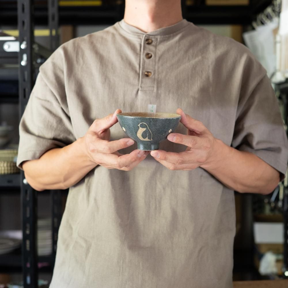 ※数量制限あり （2023年9月イロドリweb個展）  苔色工房　お茶碗ペンギン　こ16