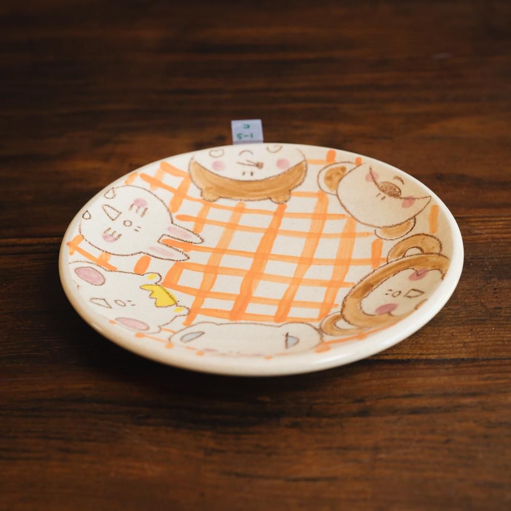 ✨新品、飾り皿、作家品、大皿、裏の模様も素敵 特大絵皿 飾り皿