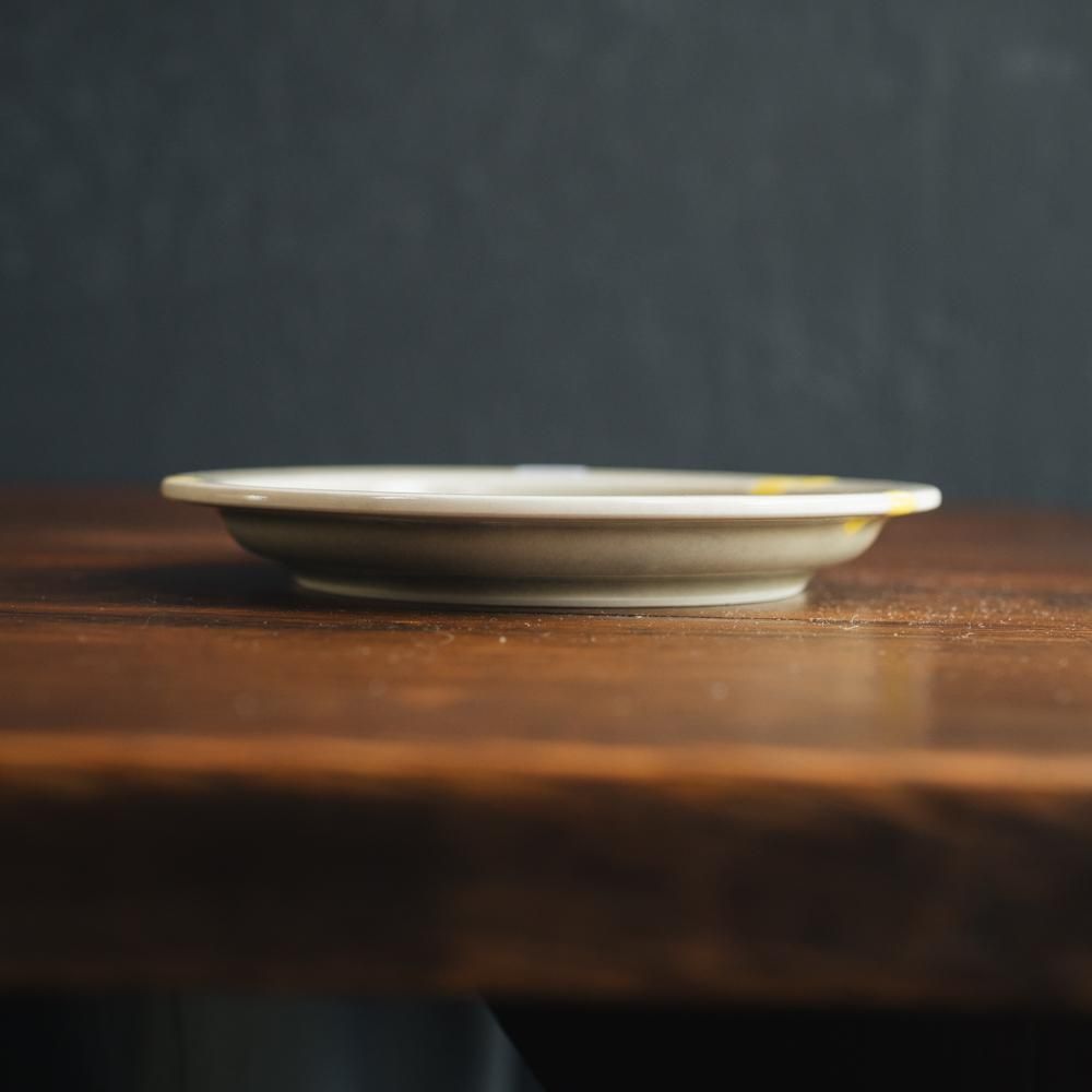 （2023年10月web展 ）   よぎみちこ  5寸皿利休黄∞　よ74