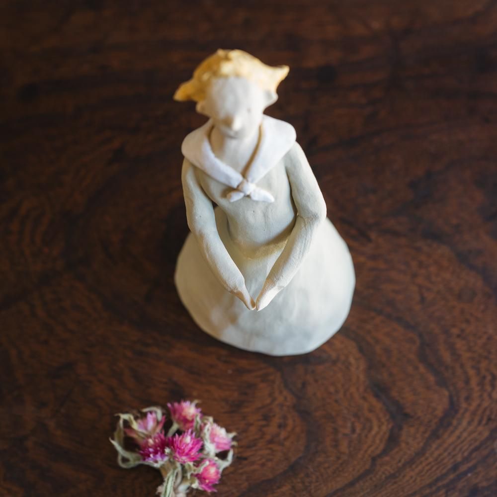 ゆり様陶器置物 多色 陶器製 お多福（裏春画置物）22.5cm - 「宝の森」昭和