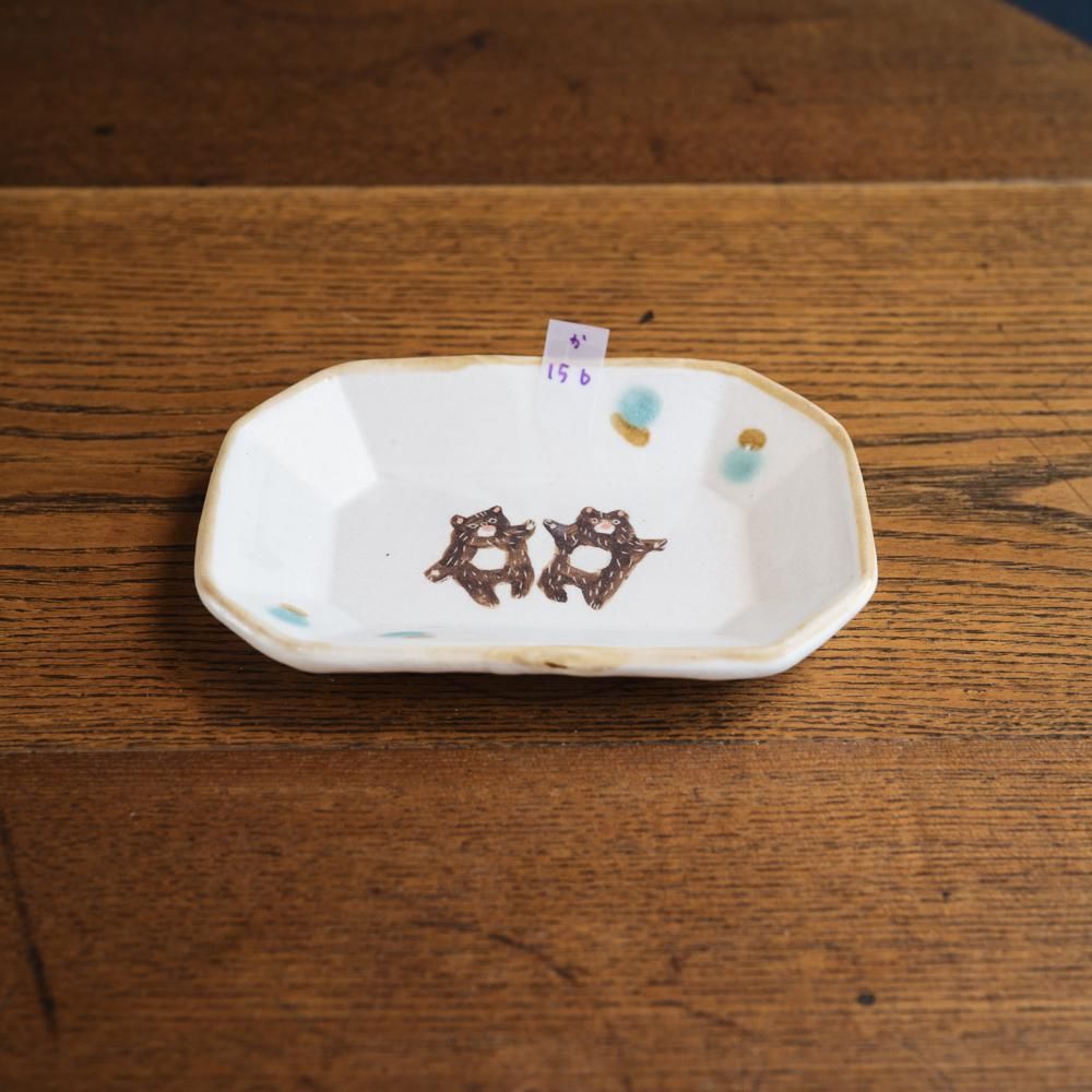 (2024年1月web展)　 加藤美紀子　粉引長八角皿　か15b