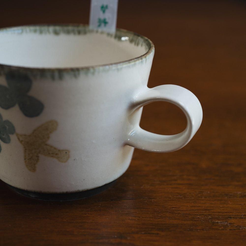 （2024年2月web展） かとうようこ コーヒーカップ（みつばミドリ） か34