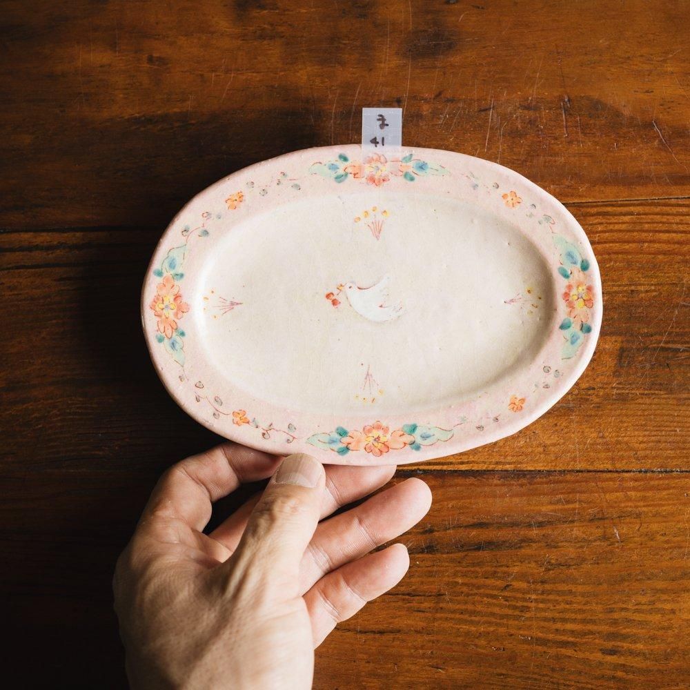 増山文　皿　ピンク 作家さんの器と暮らしにまつわる道具のお店｜イロドリ