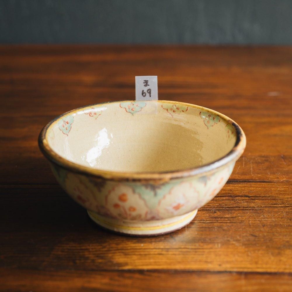 ※数量制限あり（2024年5月）増山文　【1点もの】ご飯茶碗中更紗花紫　（ま69）
