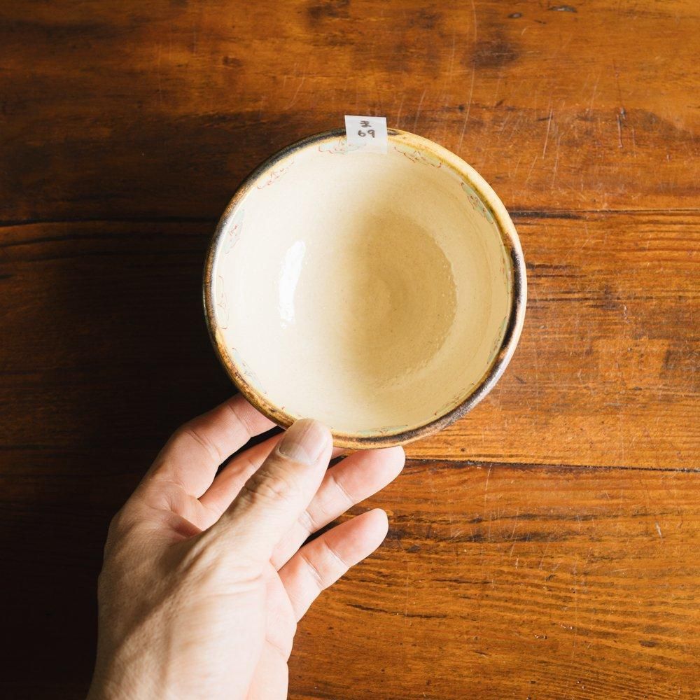 ※数量制限あり（2024年5月）増山文　【1点もの】ご飯茶碗中更紗花紫　（ま69）