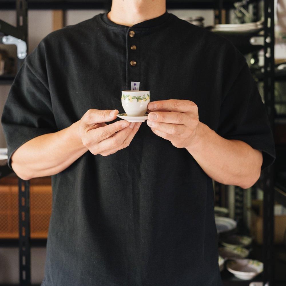 (2024年6月WEB個展) 阿部慎太朗　茶杯＆茶托　檸檬｜バイカラー　【あ33】