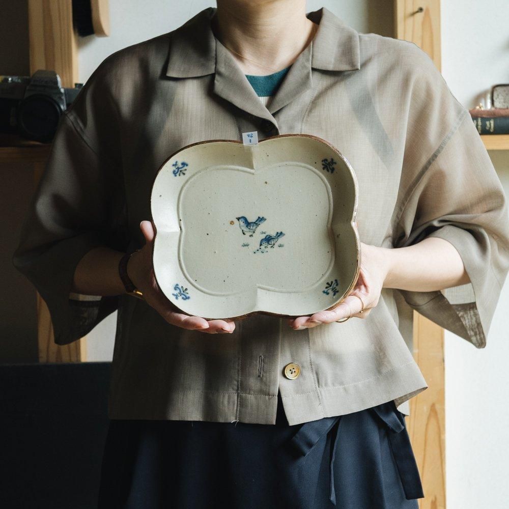 (2024年6月) 中西申幸　四ツ葉絵皿（大）　な1