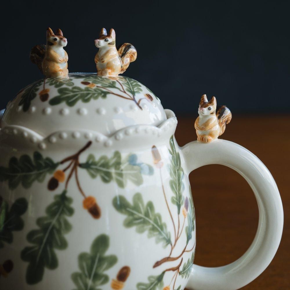 ティーポット　作家もの 森和良・森明子（森の種陶工所） 家のティーポット／レンガ