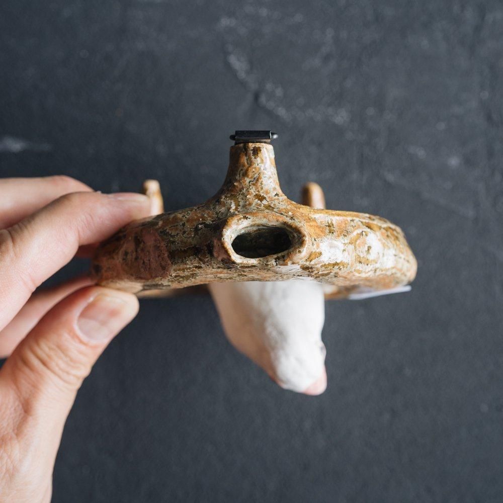（2024年7月）【1点もの】acnepotterystudio 文鳥の壁かけ花器　A22