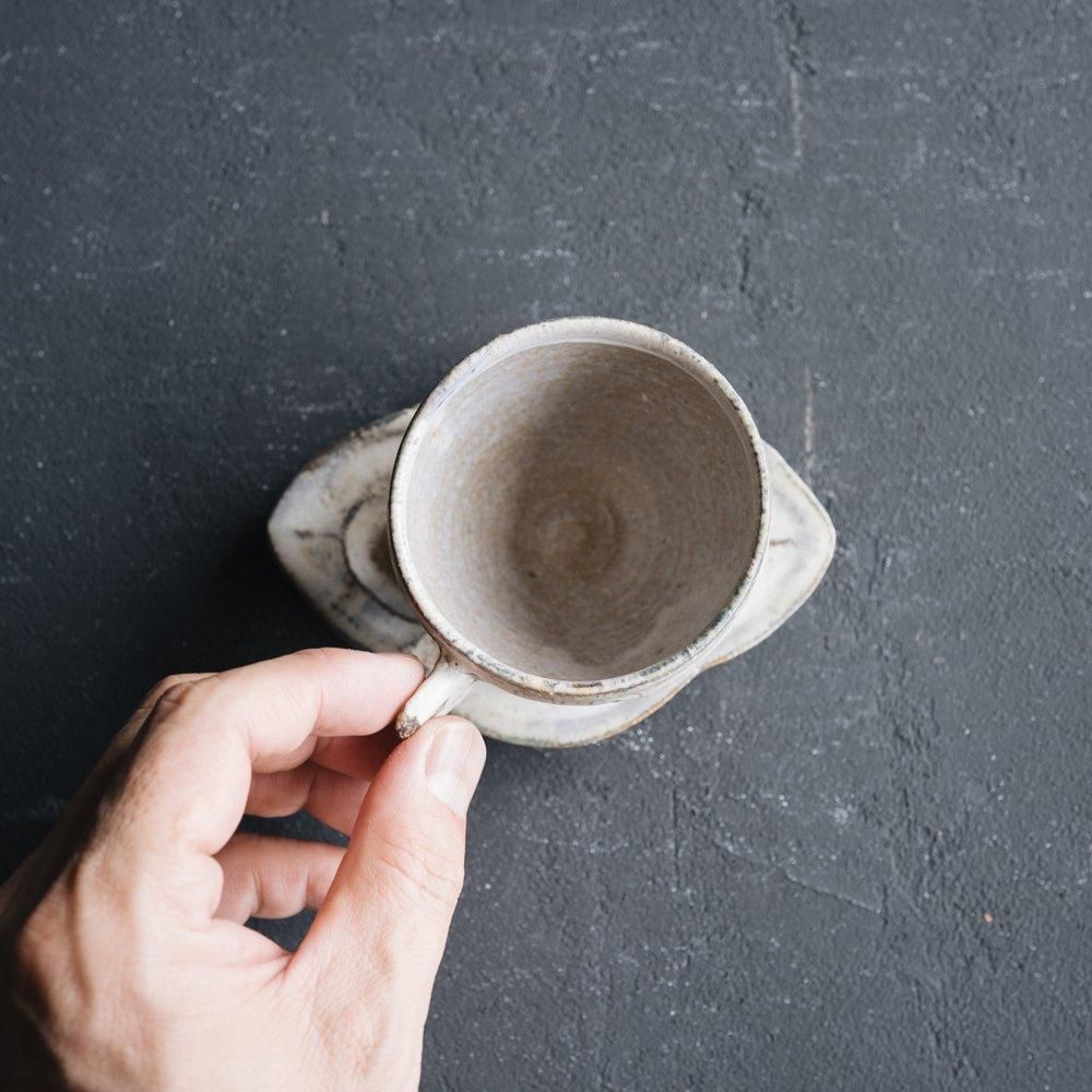 （2024年7月）【1点もの】acnepotterystudio ミニカップと小皿セット　A32-1