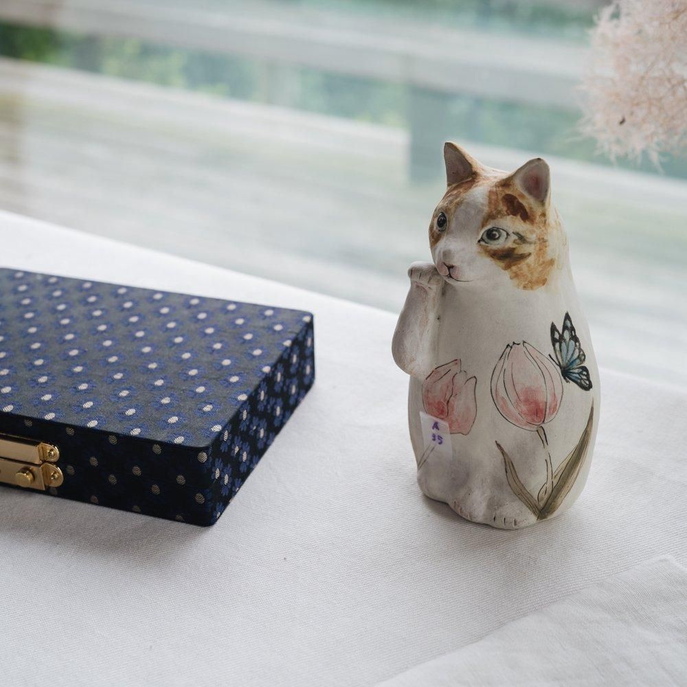 （2024年7月）【1点もの】acnepotterystudio 招き猫　A35