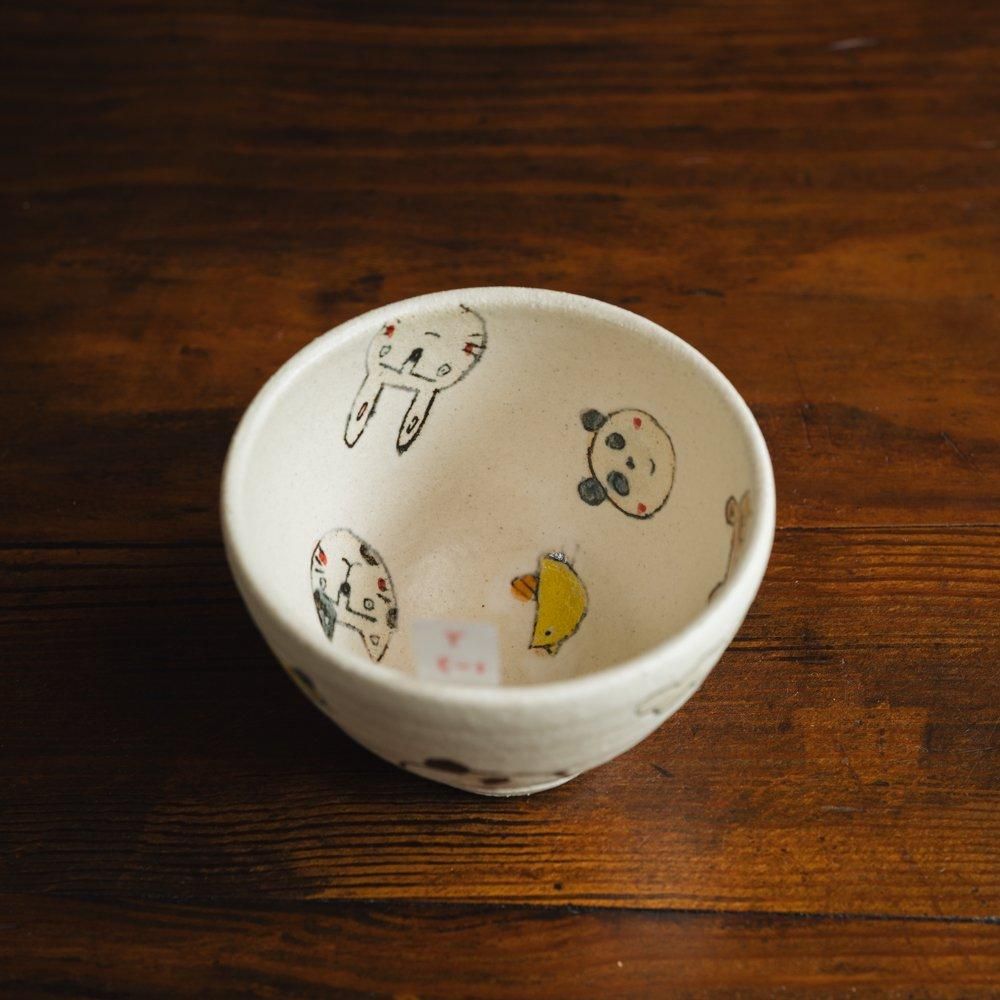 （2024年8月） 【1点もの】竹内 礼   どうぶつさんシリーズお茶碗　（T1-3）