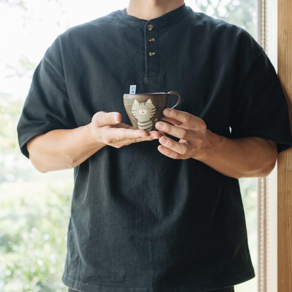 ※数量制限あり（2024年8月イロドリ陶器市）【1点もの】伊藤みほ　コーヒーカップ ネコ 　い10