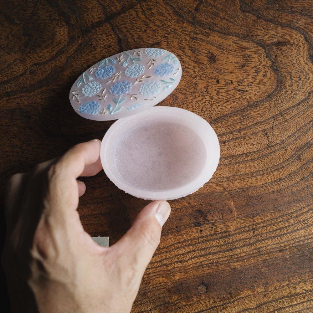 （2024年9月）【1点もの】rokka glass　オーバル型蓋物　た4