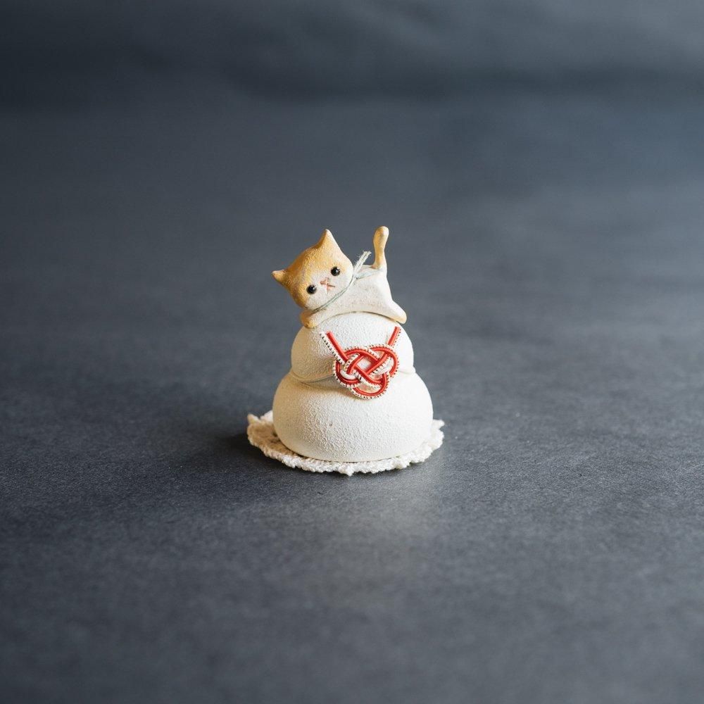 作家様　arica aki様　木彫り　ねこ　鏡餅　木製　ハンドメイド 作家様 arica aki様 木彫り ねこ 鏡餅 木製 ハンドメイド 猫好き