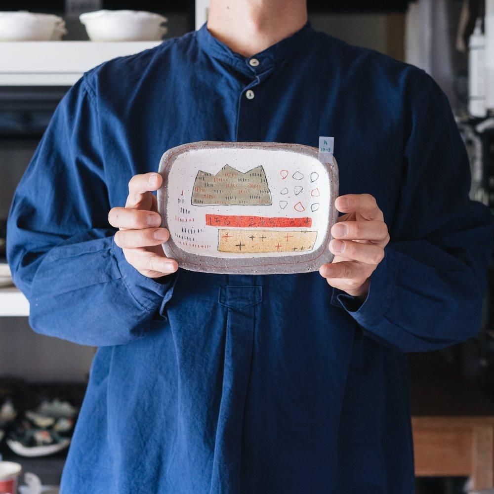 (2024年12月)    hapun pottery　リム長皿　h10-3