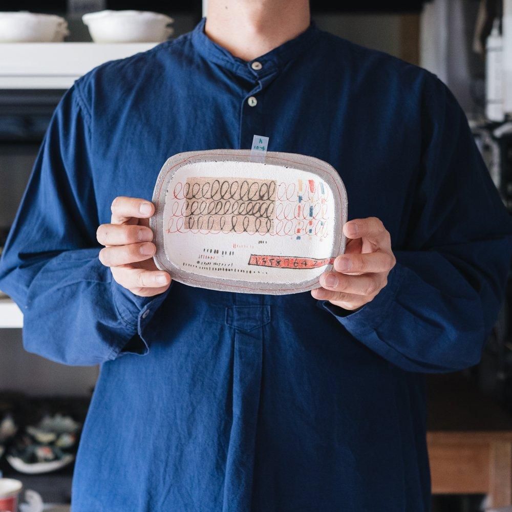 (2024年12月)    hapun pottery　リム長皿　h10-4