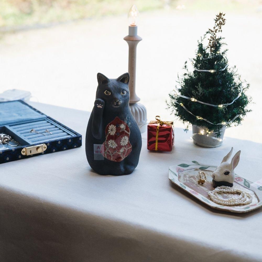 （2024年12月）【1点もの】acnepotterystudio　招き猫　A20-2