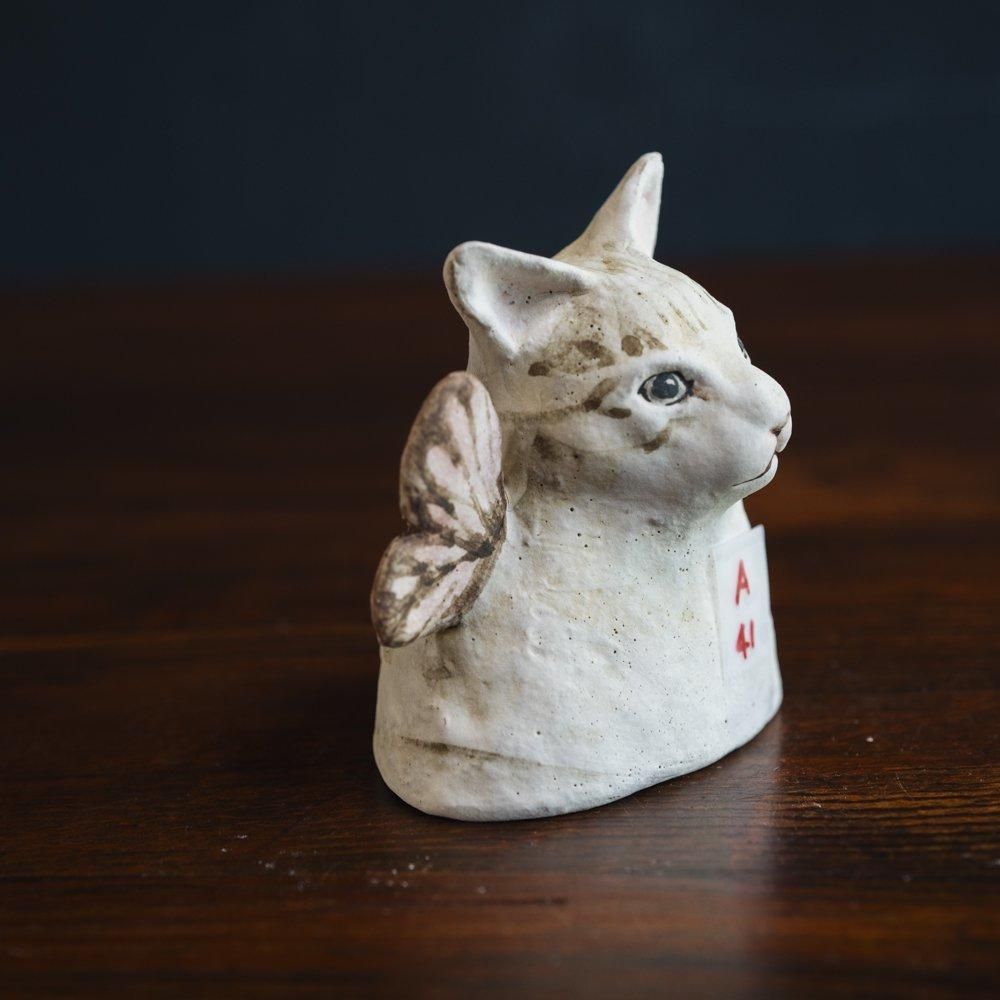 （2024年12月）【1点もの】acnepotterystudio　猫の置物　A41