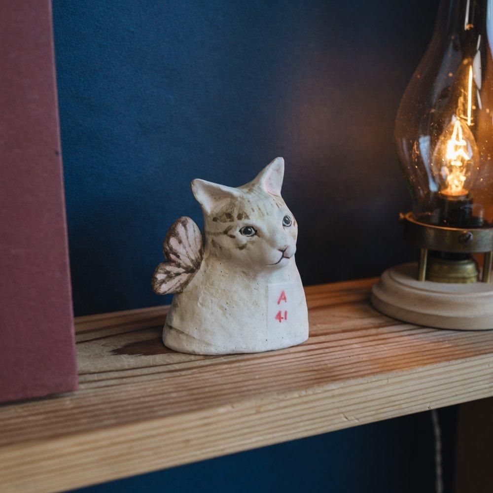 （2024年12月）【1点もの】acnepotterystudio　猫の置物　A41