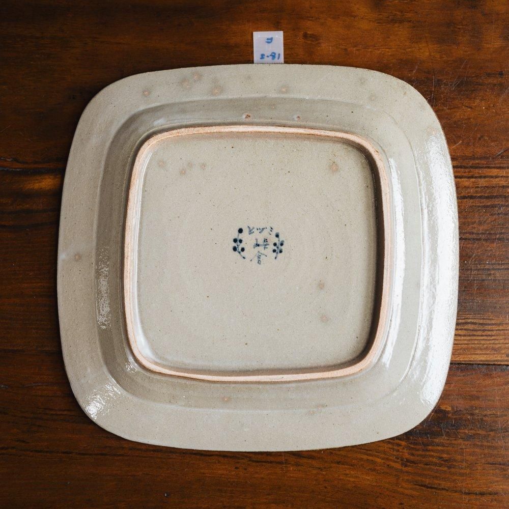 （2024年12月web個展）【1点もの】ヒヅミ峠舎　染付四角プレート　ヒ18-2