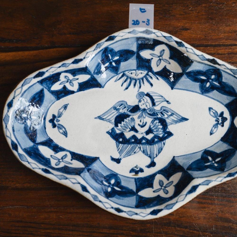 （2024年12月web個展）【1点もの】ヒヅミ峠舎　染付花型皿　ヒ20-3