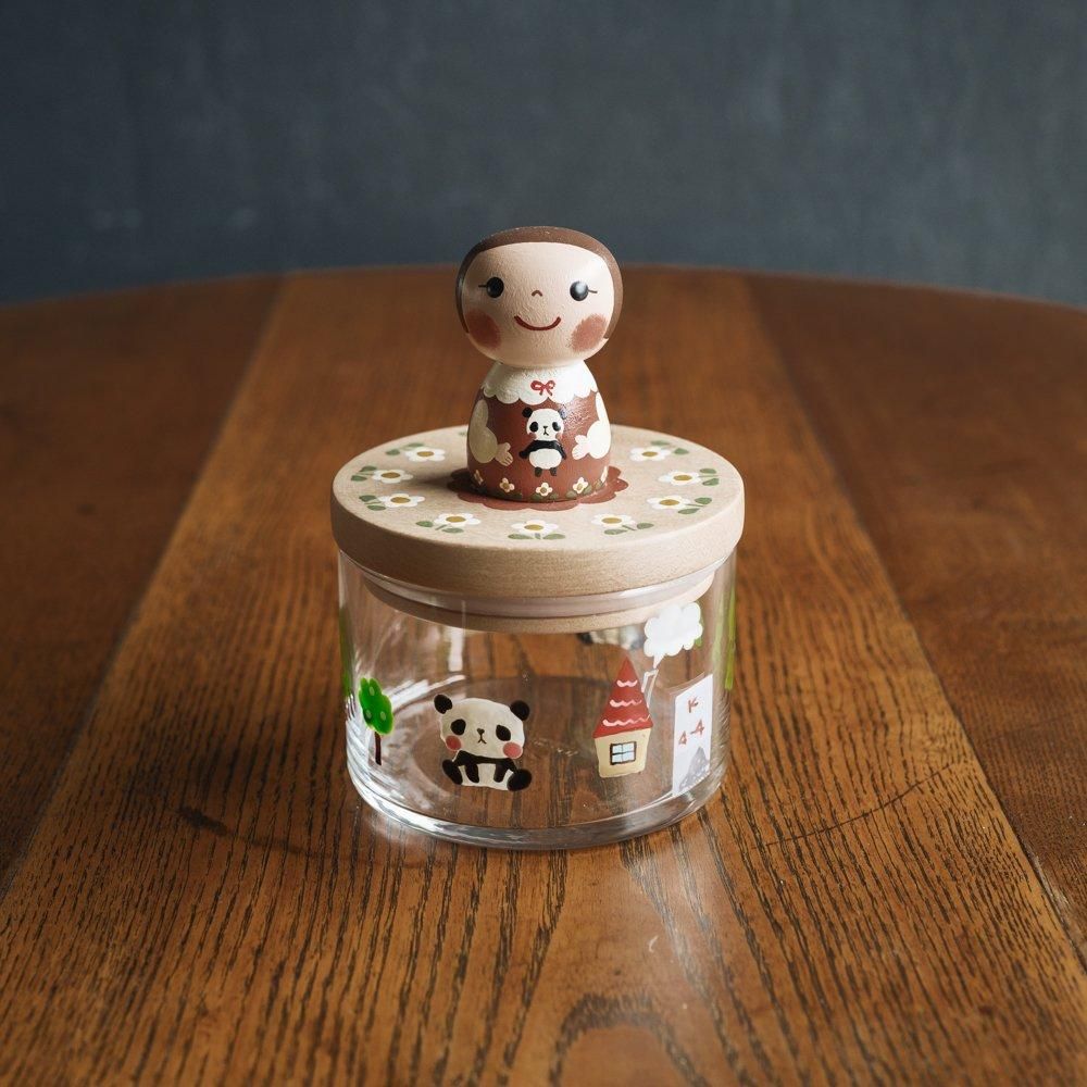 （2025年2月）木絵雑貨　木とガラスの小物入れ　K4-4
