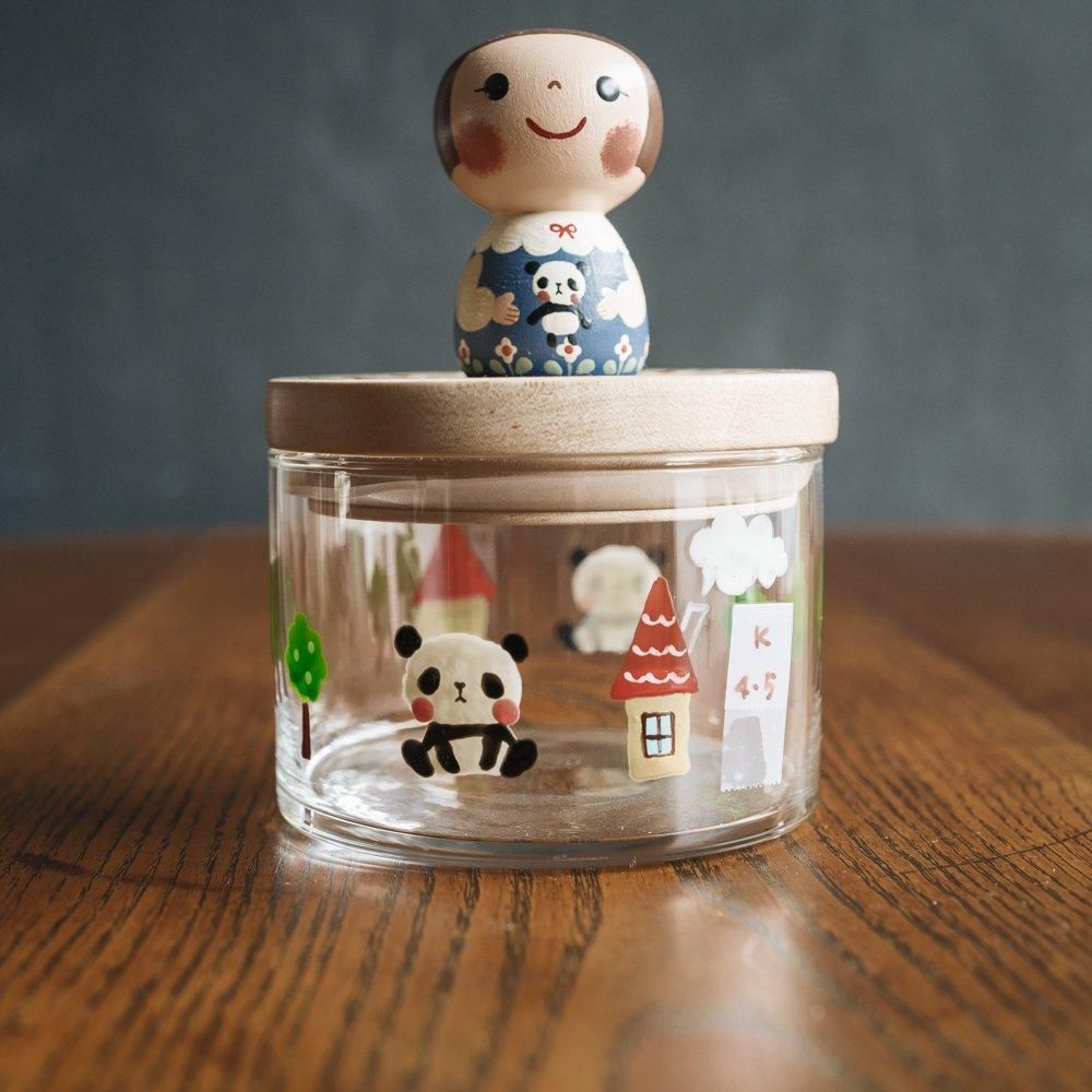 （2025年2月）木絵雑貨　木とガラスの小物入れ　K4-5