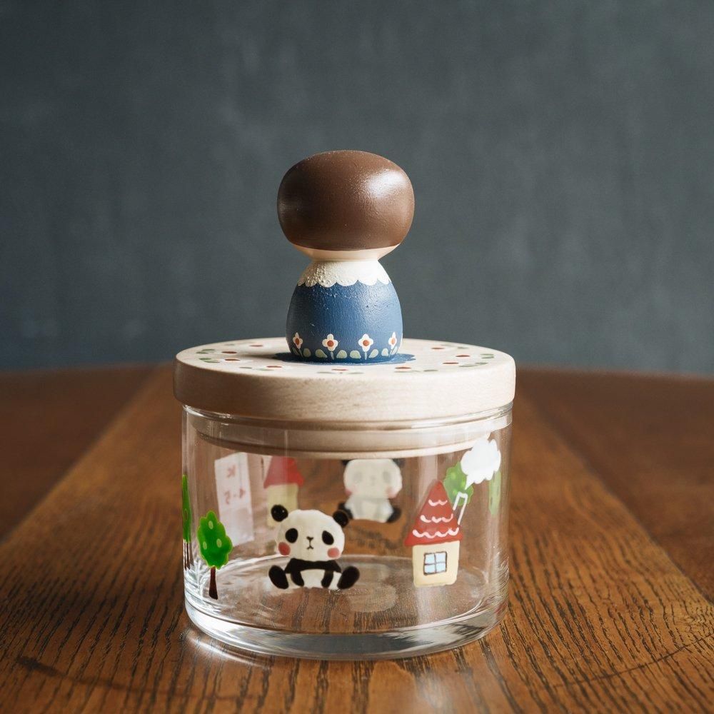 （2025年2月）木絵雑貨　木とガラスの小物入れ　K4-5