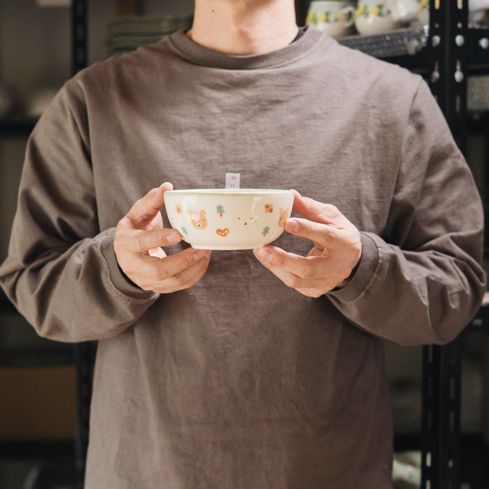 ※数量制限あり（2025年2月イロドリ陶器市）大田亜樹　小どんぶり（ツヤ・くまクッキー）　お11