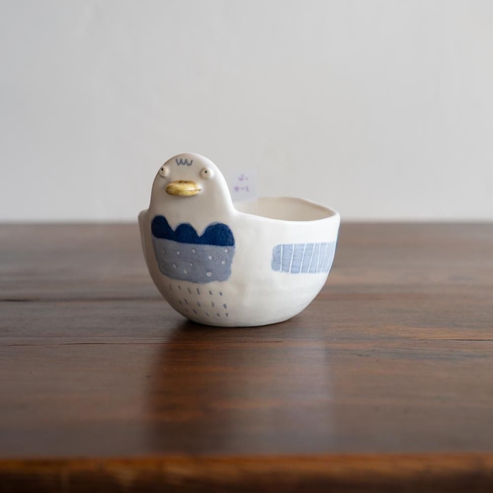 (2025年4月イロドリWEB個展)【1点もの】　 古澤彩    小鳥BOWL　ふ7-1
