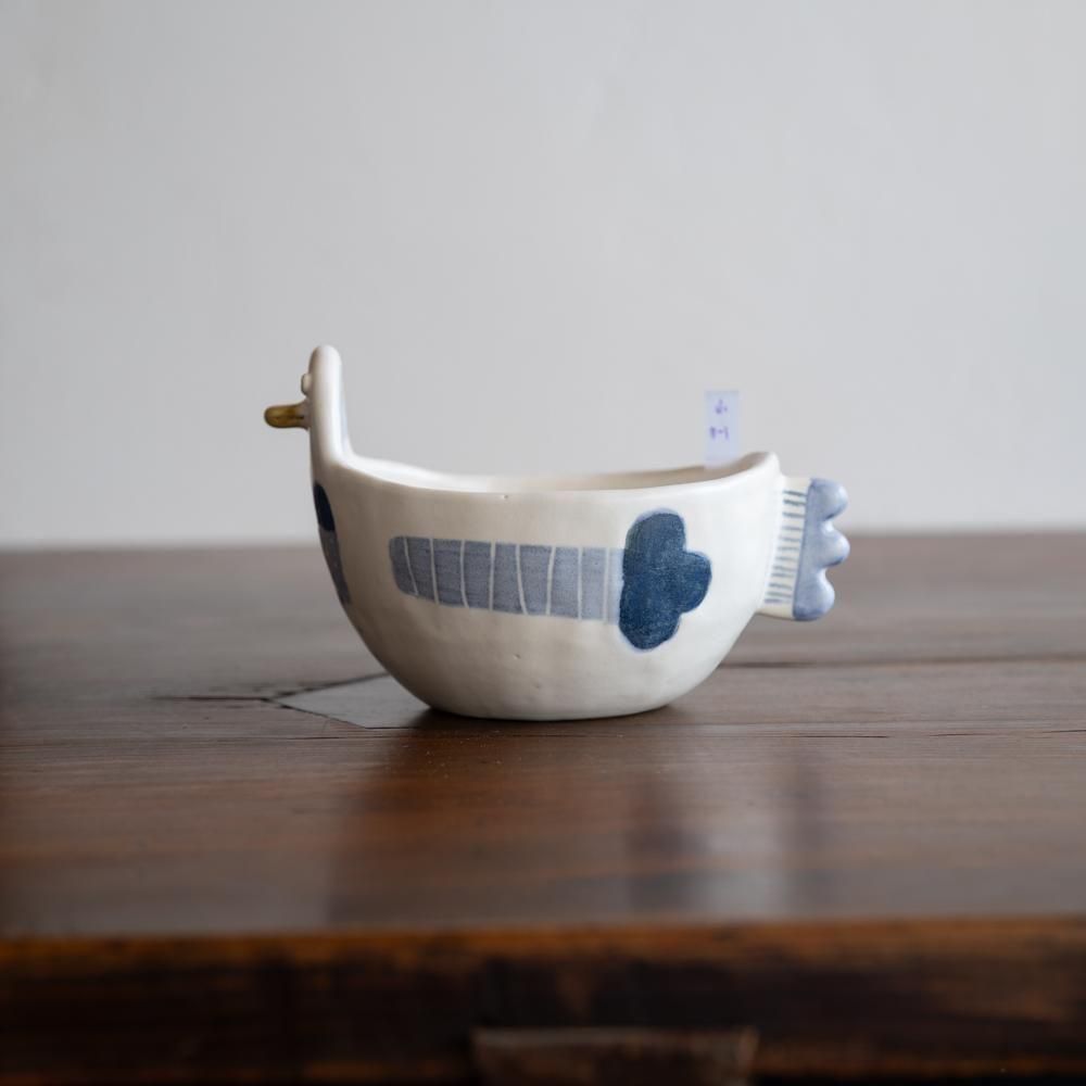 (2025年4月イロドリWEB個展)【1点もの】　 古澤彩    小鳥BOWL　ふ7-1