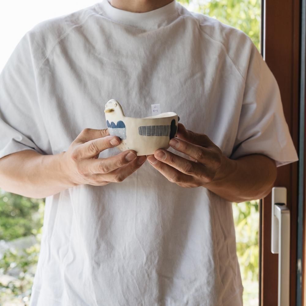 (2025年4月イロドリWEB個展)【1点もの】　 古澤彩    小鳥BOWL　ふ7-1