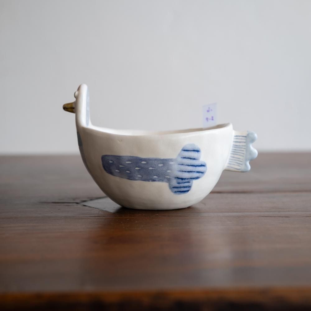 (2025年4月イロドリWEB個展)【1点もの】　 古澤彩    小鳥BOWL　ふ7-2