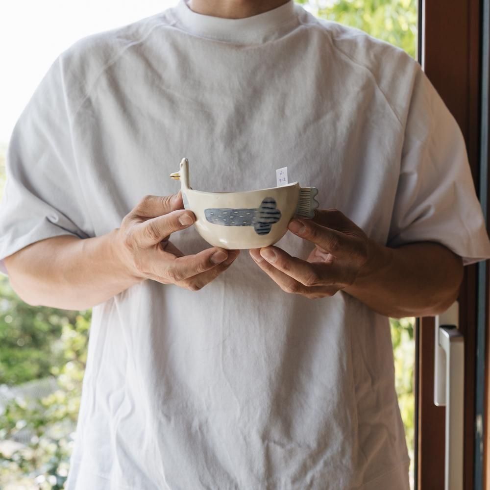 (2025年4月イロドリWEB個展)【1点もの】　 古澤彩    小鳥BOWL　ふ7-2