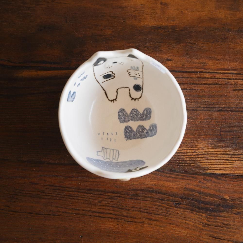 (2025年4月イロドリWEB個展)【1点もの】 古澤彩    どうぶつBOWL　ふ20-1