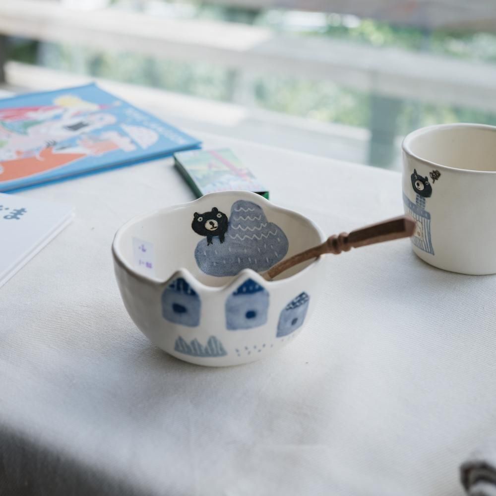 (2025年4月イロドリWEB個展)【1点もの】 古澤彩    どうぶつBOWL　ふ20-1